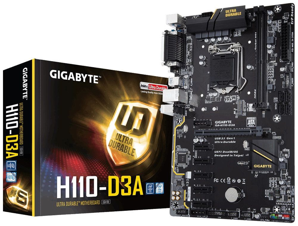 Gigabyte H110-D3A, una placa base para el minado de criptomonedas que soporta seis gráficas Gigabyte H110 D3A - Gigabyte H110-D3A, una placa base para el minado de criptomonedas que soporta seis gráficas