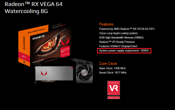 gigabyte amd rx vega 64 liquid edition 1000w