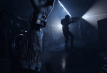 Rainbow Six Quarantin brazo con cables y soldado de fondo