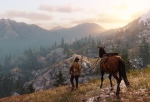 hombre y caballo en la montaña