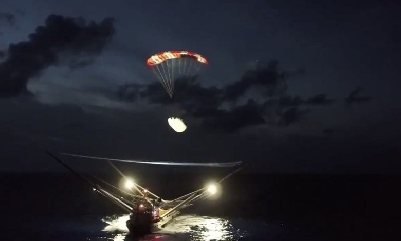 spacex falcon 9 paracaidas