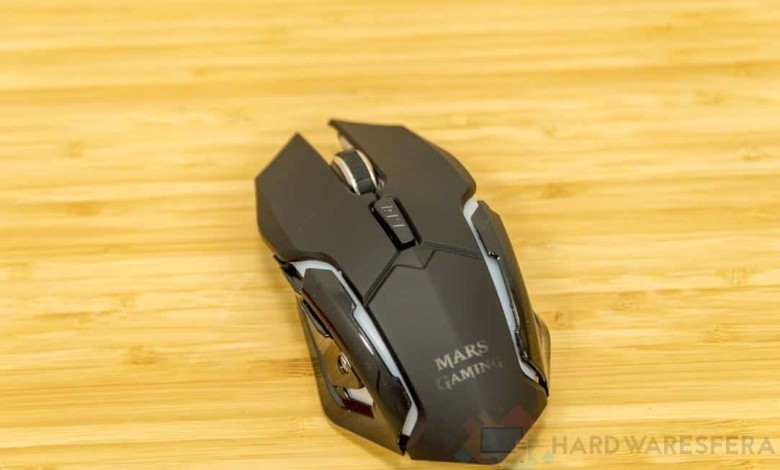 Raton Inhalambrico MarsGaming MMw RGB vista cenital