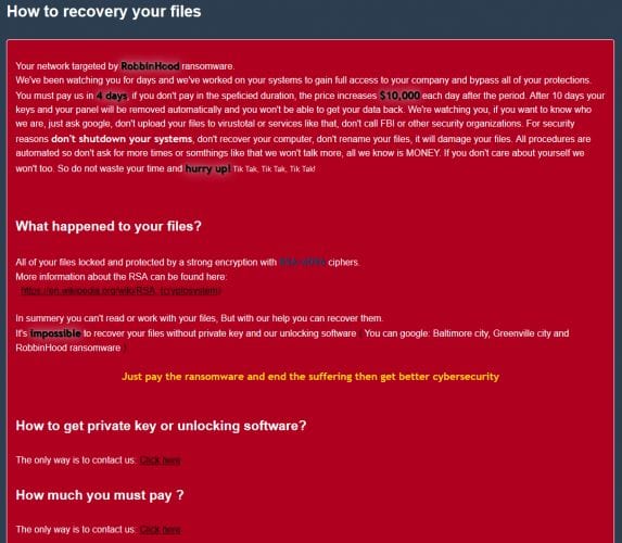 Ransomware RobbinHood desactiva el antivirus en Windows