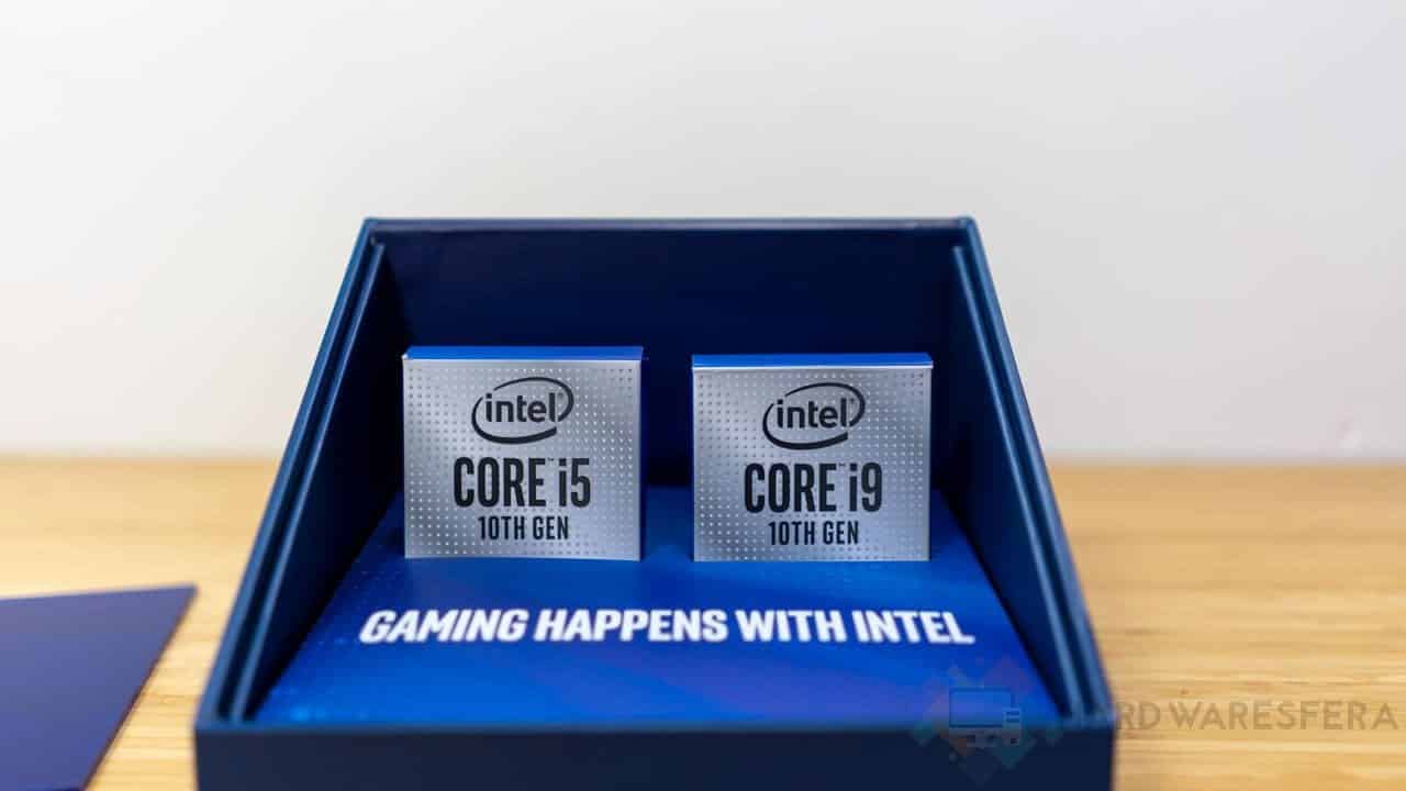 Intel Core i9-10900K y Core i5-10600K estuche frontal