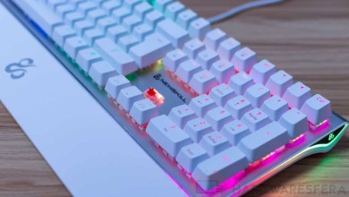 Teclado Gaming NEWSKILL SERIKE IVORY detalle rgb luz