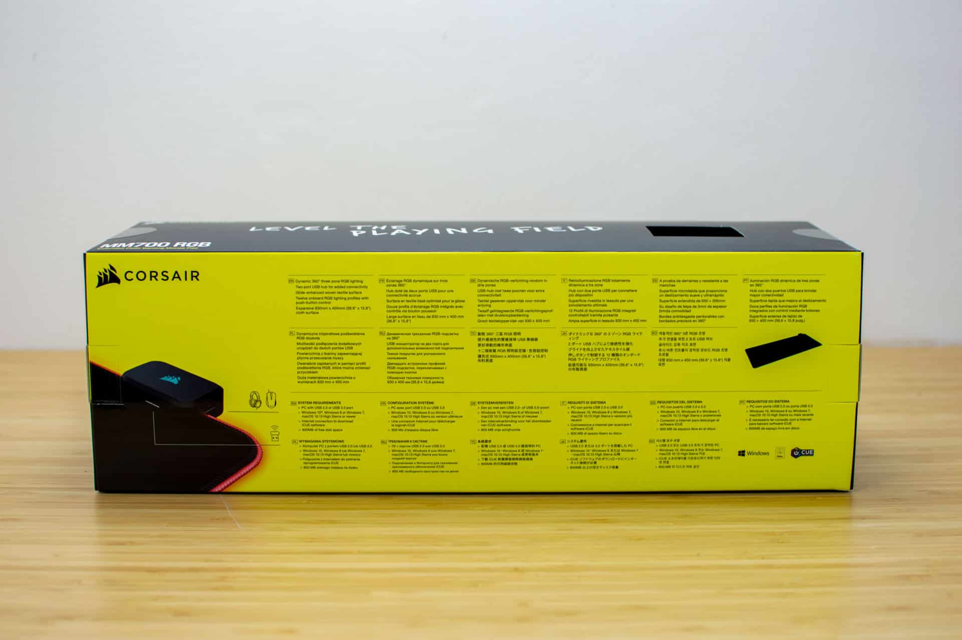alfombrilla corsair mm700 rgb caja trasera