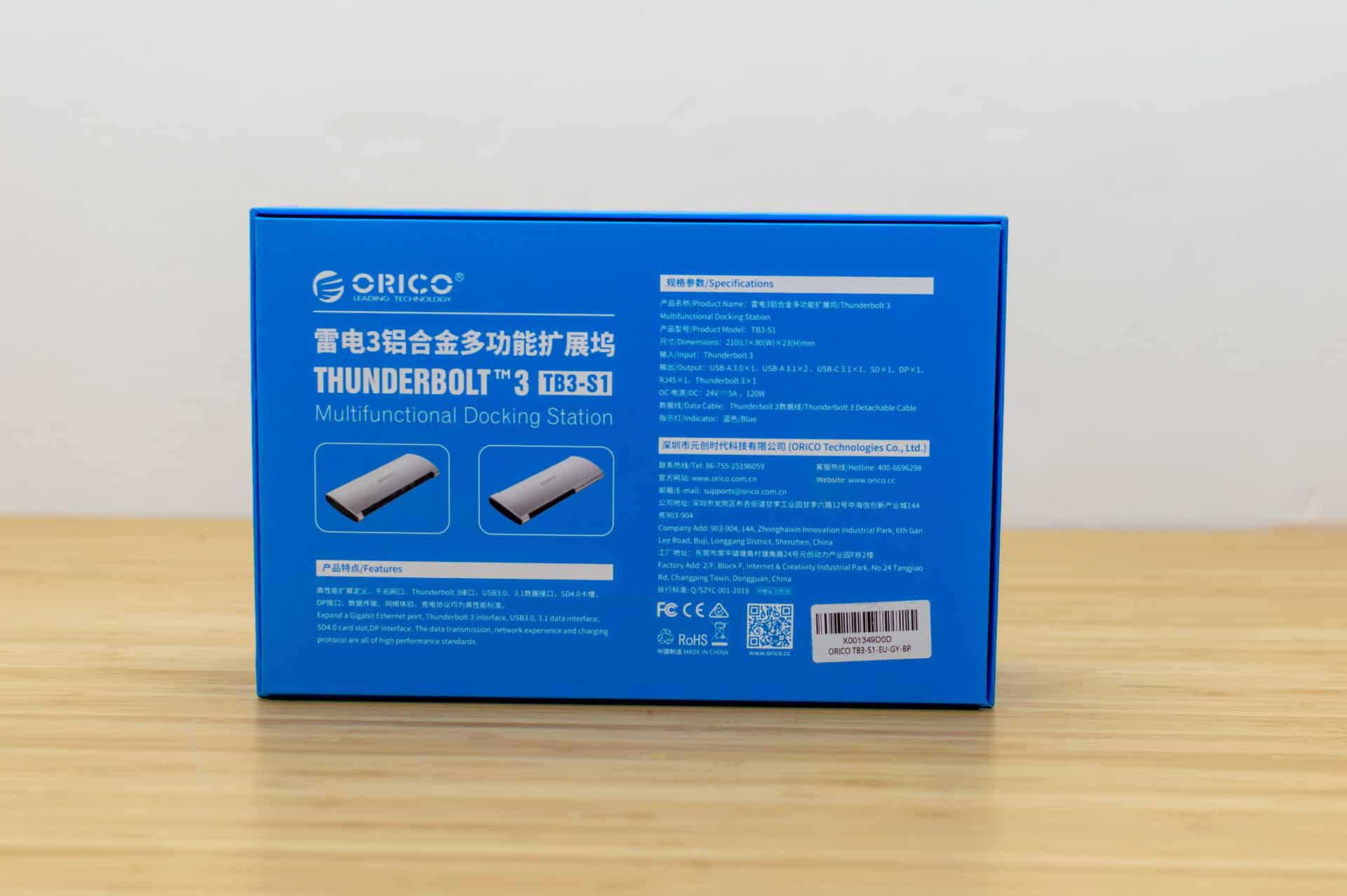 hub thunderbolt orico tb3-s1 caja trasera