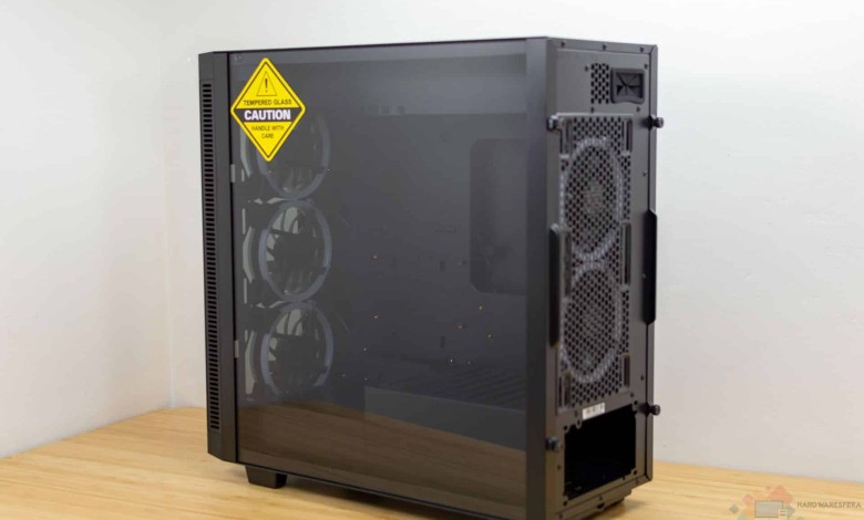 caja atx sharkoon rev200 panel vidrio templado