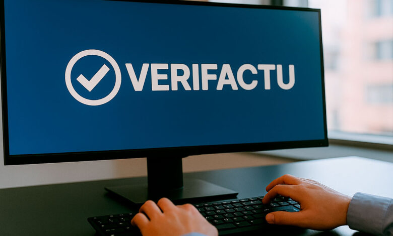 monitor con imagen de verifactu
